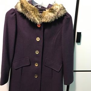 Juicy Couture wool coat size 10 with faux fur
